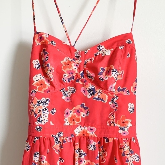 American Eagle Red Floral Mini Dress Y2K - Picture 3 of 9